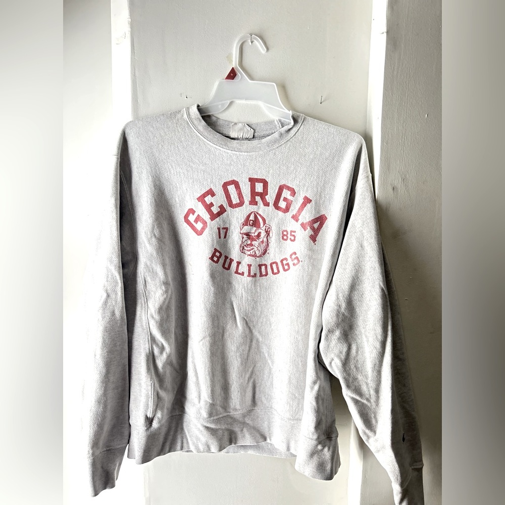 Grey Georgia Bulldogs crewneck